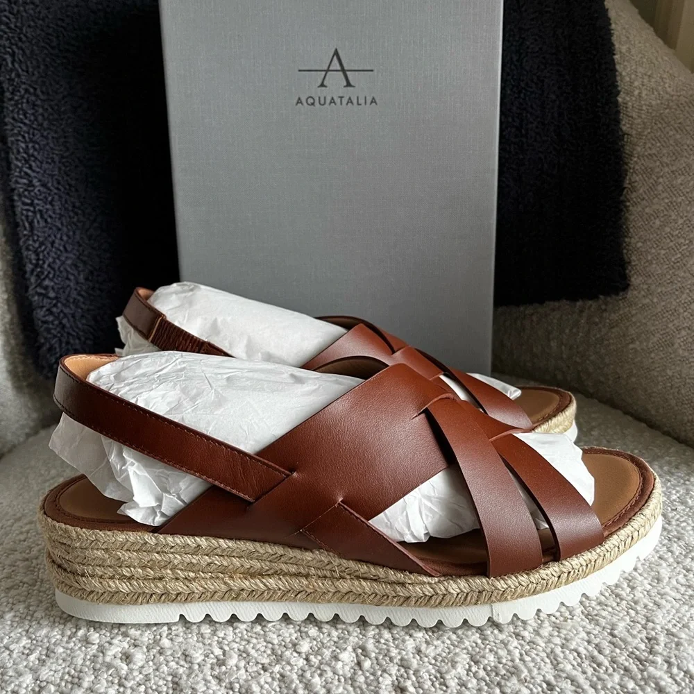 NWT Aquatalia Leather Amaya espadrille sandals~ size 10M